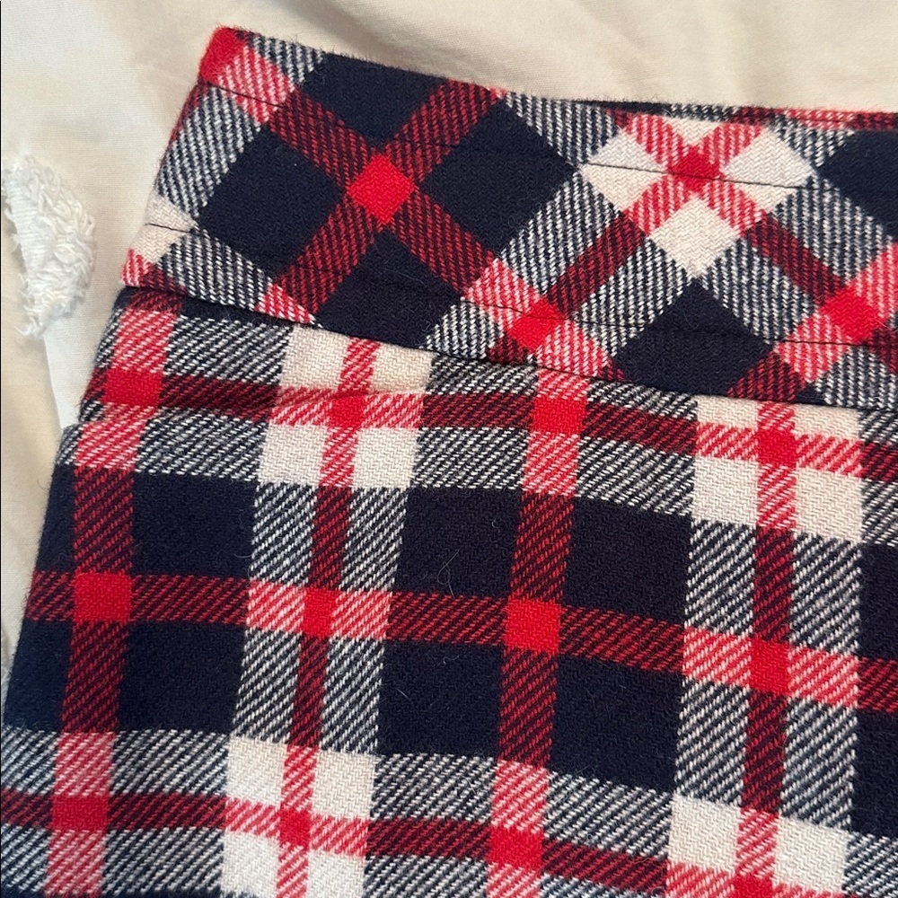 Talbots wool blend red white and blue plaid skirt 4P - Picture 3 of 5